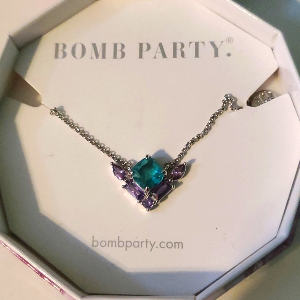 New Bomb Party genuine plated Drury stone with silver plated necklace - Picture 1 of 4